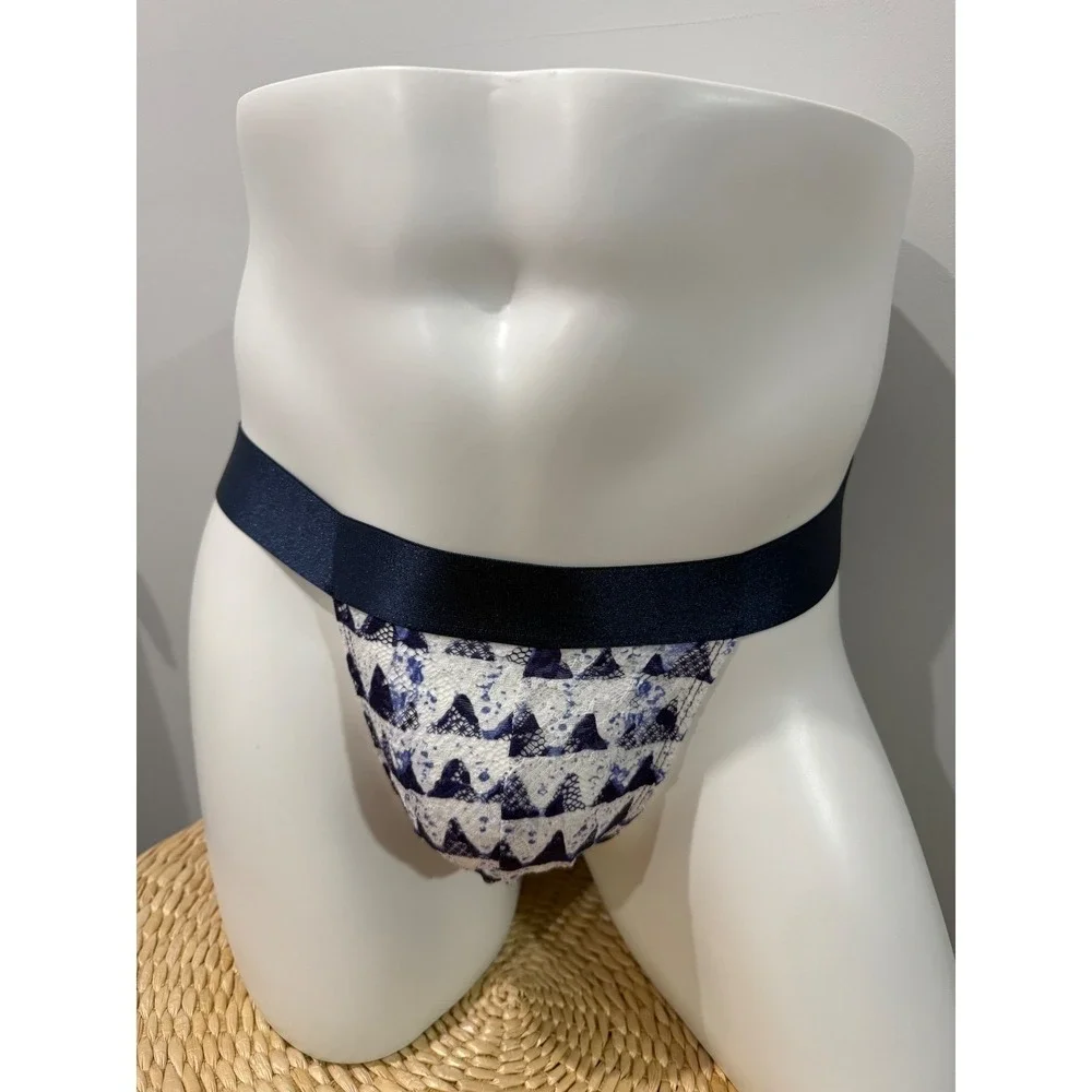 Cosabella Luxury Italian Lace Jock Strap Mini Jazzy Blue Size‎ S